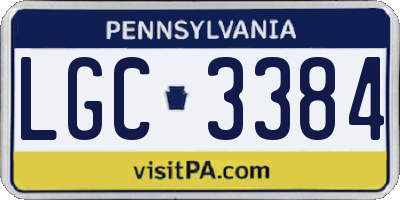 PA license plate LGC3384