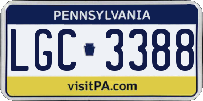 PA license plate LGC3388