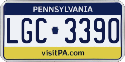 PA license plate LGC3390