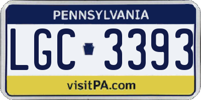 PA license plate LGC3393