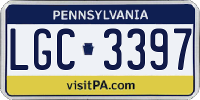 PA license plate LGC3397