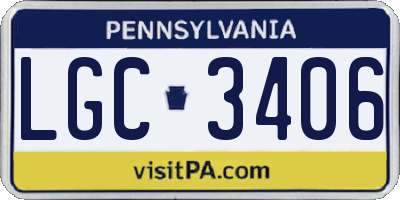 PA license plate LGC3406