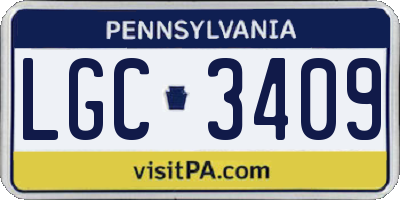 PA license plate LGC3409