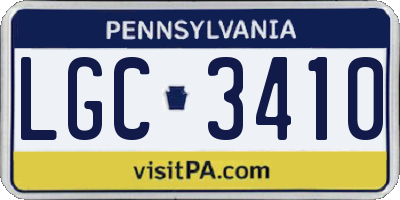 PA license plate LGC3410