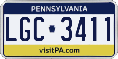 PA license plate LGC3411