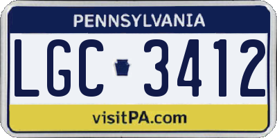 PA license plate LGC3412