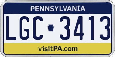 PA license plate LGC3413