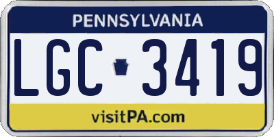 PA license plate LGC3419