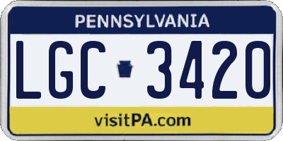 PA license plate LGC3420