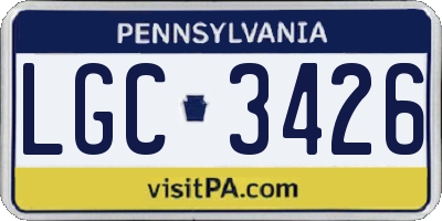 PA license plate LGC3426