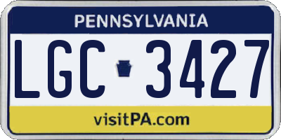 PA license plate LGC3427