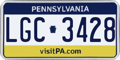 PA license plate LGC3428