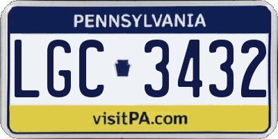 PA license plate LGC3432