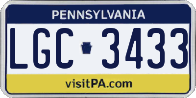 PA license plate LGC3433