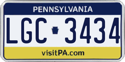 PA license plate LGC3434