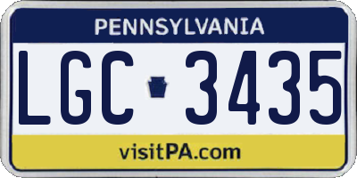 PA license plate LGC3435
