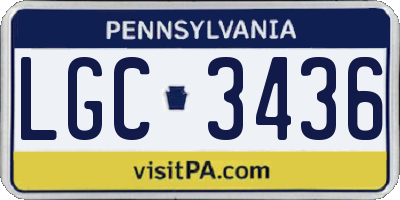 PA license plate LGC3436