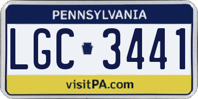 PA license plate LGC3441