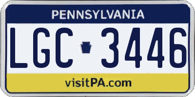 PA license plate LGC3446