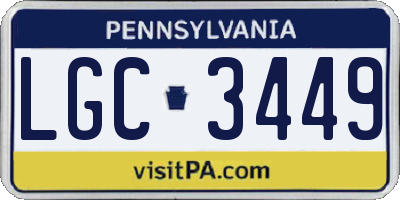 PA license plate LGC3449