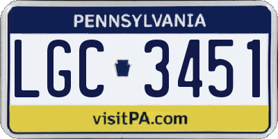 PA license plate LGC3451