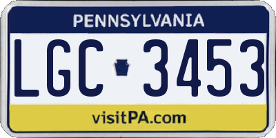 PA license plate LGC3453