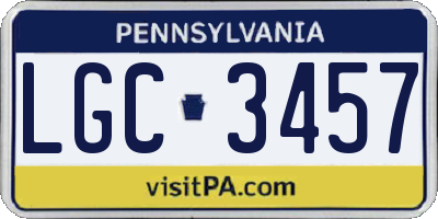 PA license plate LGC3457