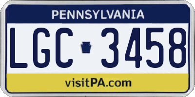 PA license plate LGC3458