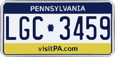 PA license plate LGC3459