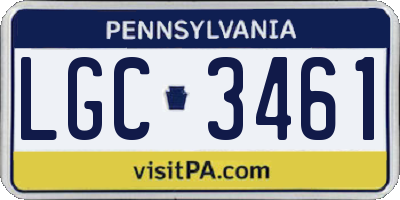 PA license plate LGC3461