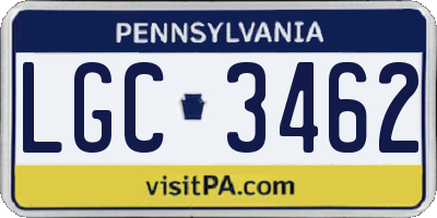 PA license plate LGC3462