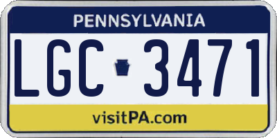 PA license plate LGC3471
