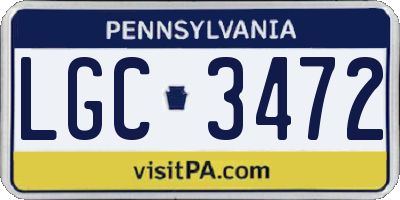 PA license plate LGC3472