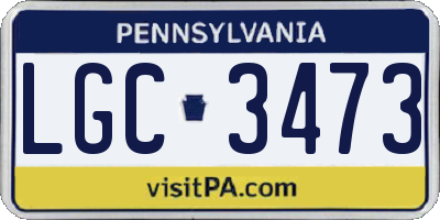 PA license plate LGC3473