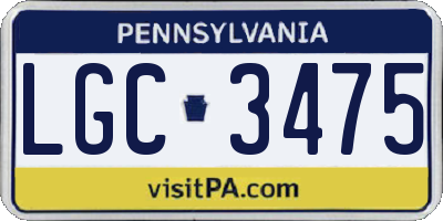 PA license plate LGC3475
