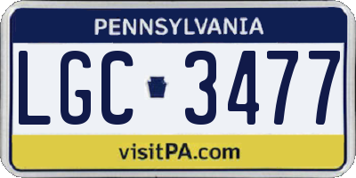 PA license plate LGC3477