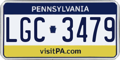 PA license plate LGC3479