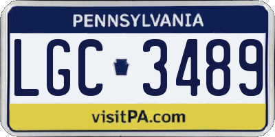 PA license plate LGC3489