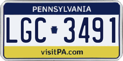 PA license plate LGC3491