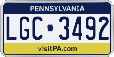 PA license plate LGC3492