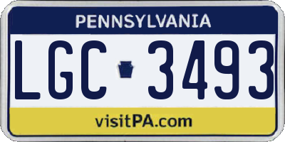 PA license plate LGC3493