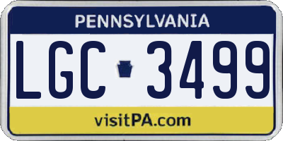 PA license plate LGC3499
