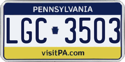 PA license plate LGC3503