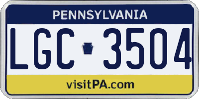 PA license plate LGC3504