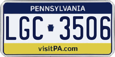 PA license plate LGC3506
