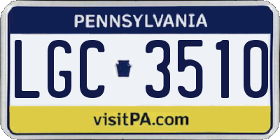PA license plate LGC3510