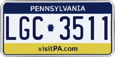 PA license plate LGC3511