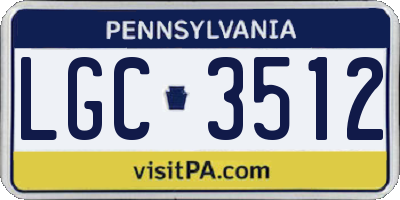 PA license plate LGC3512