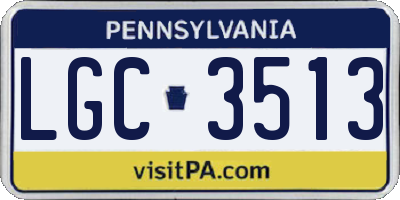 PA license plate LGC3513