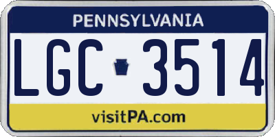 PA license plate LGC3514